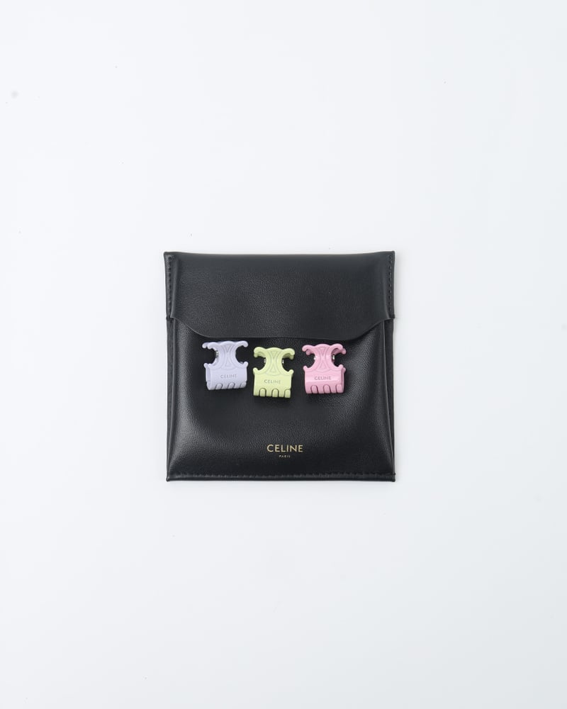 Vintage CELINE Triomphe Mini Hair Claws Set - A Retro Tale