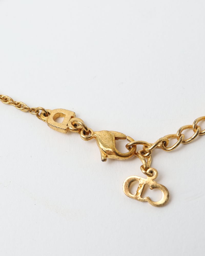 極美品 Dior trotter plate gold necklace Vintage CHRISTIAN DIOR Logo Plate Necklace - A Retro Tale