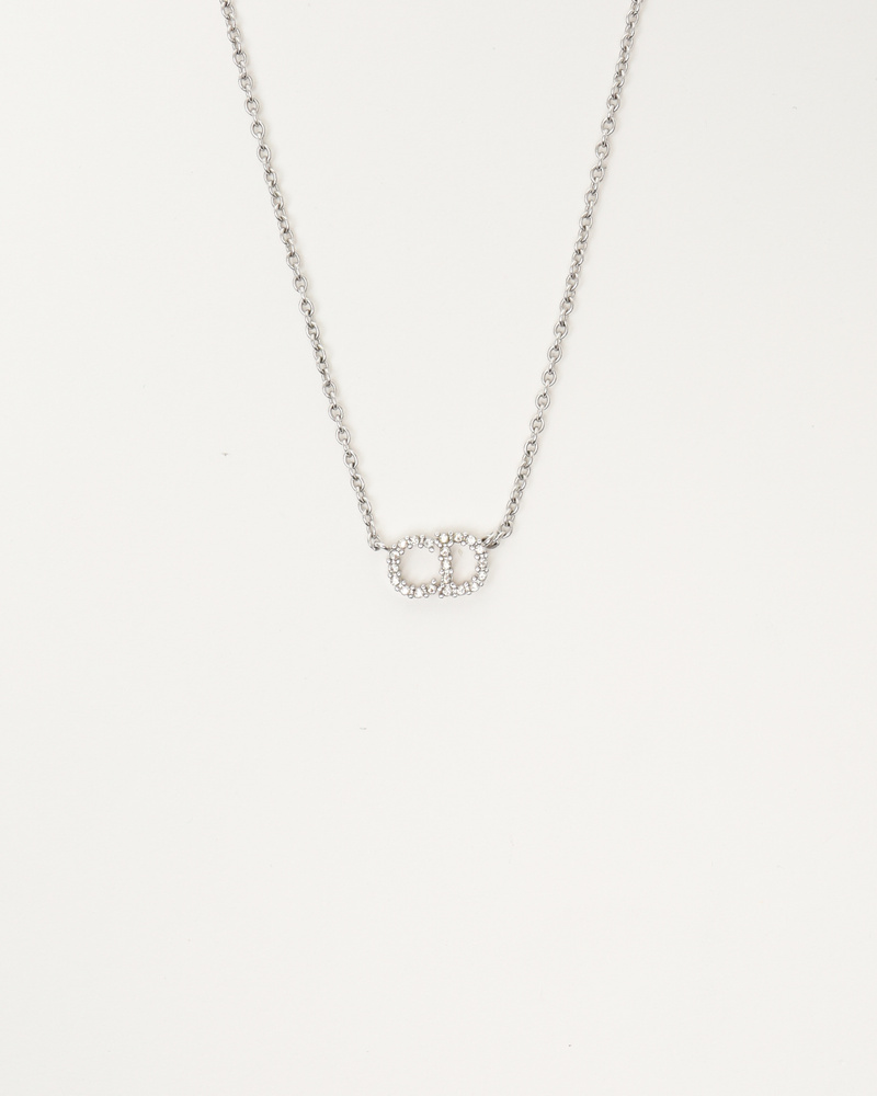 Vintage CHRISTIAN DIOR Petit CD Rhinestone Necklace - A Retro Tale
