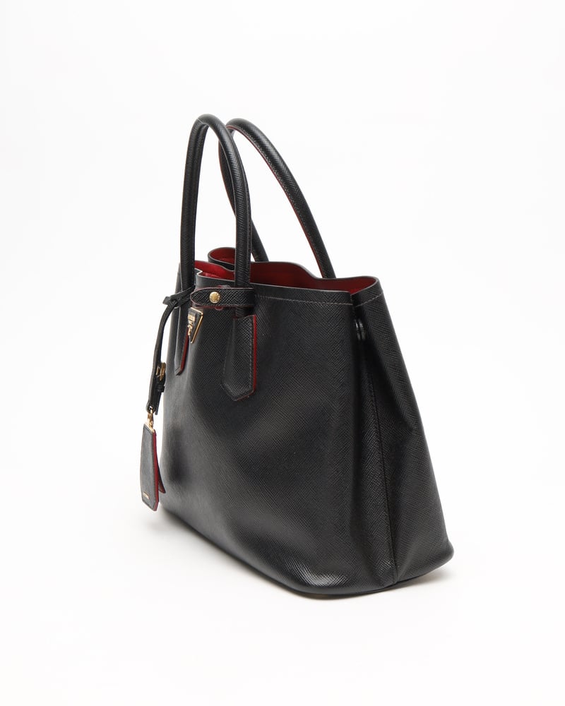 バッグ Prada Black Leather Elegant Vintage Tote Prada Leather Tote Bag | Black | FARFETCH CA
