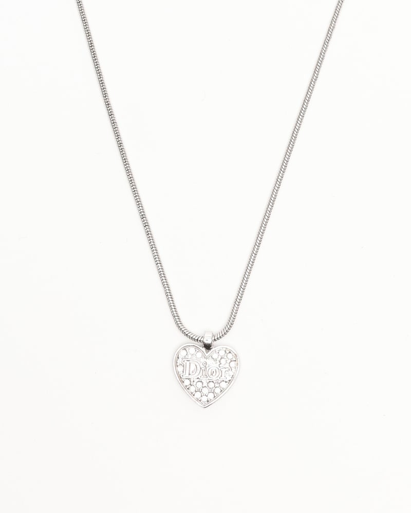 ✨極美品✨♡ Dior ♡ Vintage Heart pierce Christian Dior Vintage Heart With Crystal Clip-on Earrings