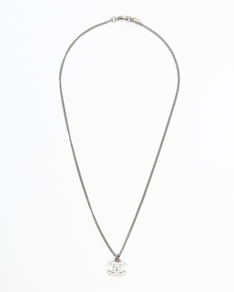 Vintage CHANEL Coco Mark Rhinestone Necklace - A Retro Tale