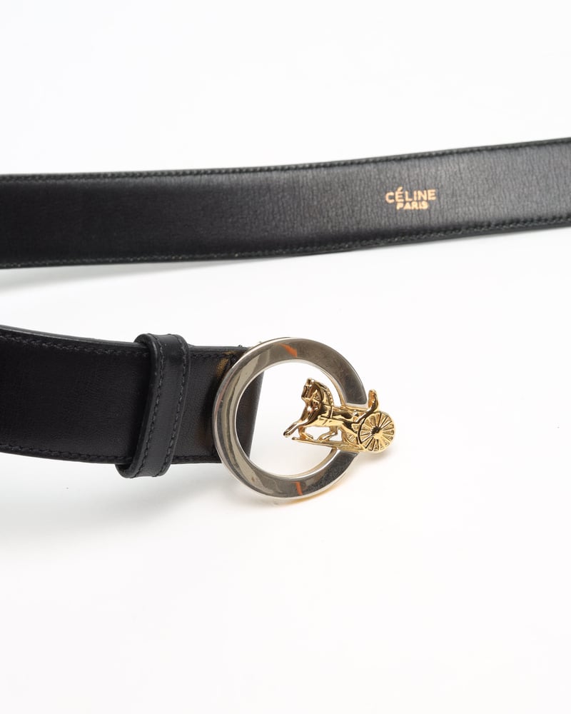 Vintage Céline Horse Carriage Leather Belt - A Retro Tale