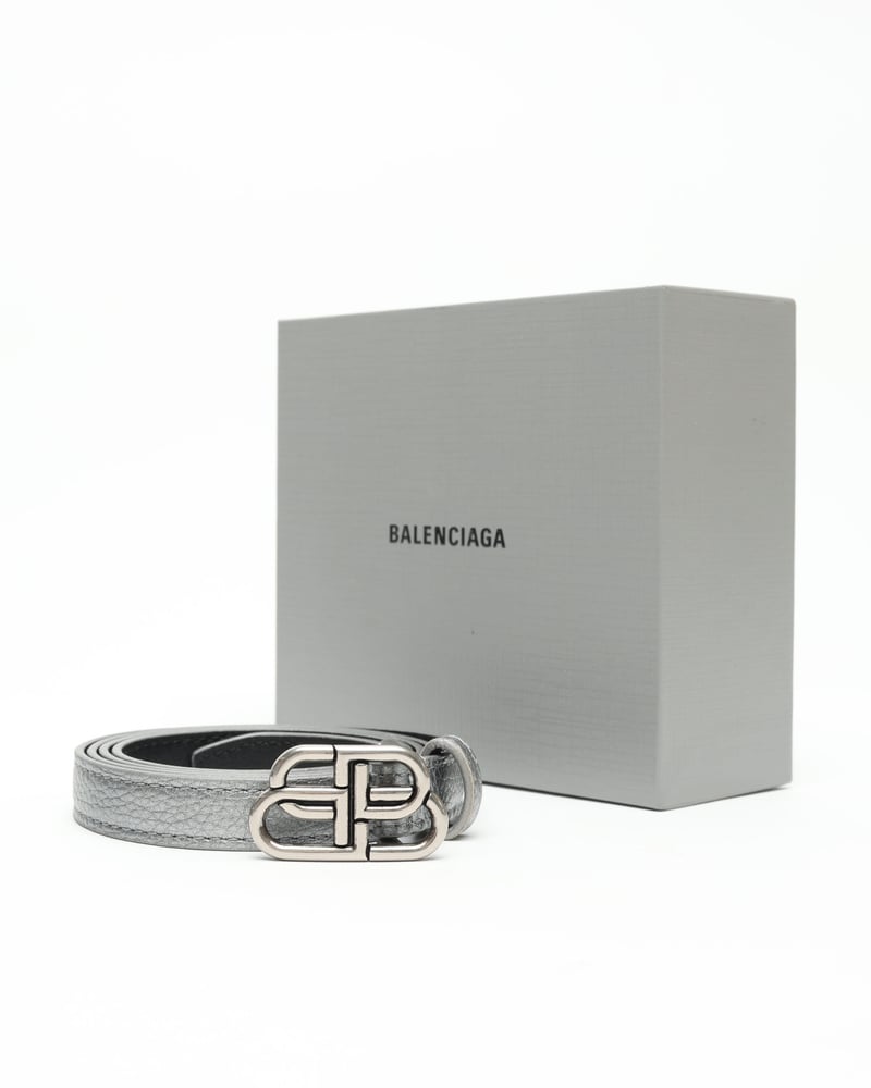 Vintage Balenciaga BB Logo Leather Belt - A Retro Tale
