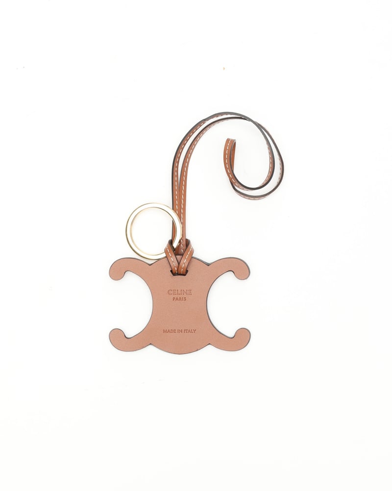 美品⭐︎CELINE ブラウンレザー チャーム Vintage Céline Triomphe Leather Charm - A Retro Tale