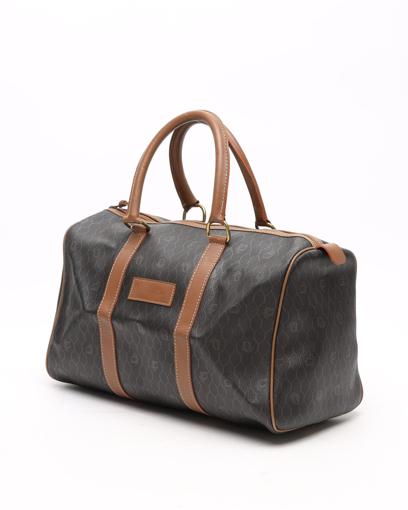 バッグ Christian Dior HONEYCOMB BOSTON HAND BAG Christian Dior Black Monogram Trotter Honeycomb Boston Duffle Bag