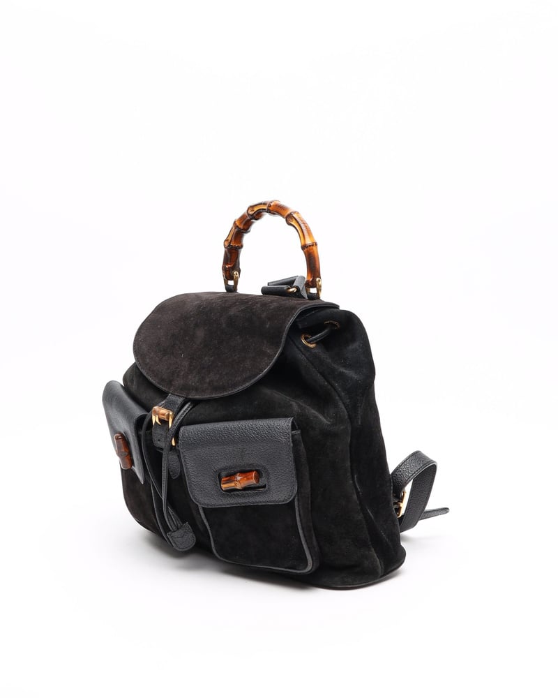 バッグ GUCCI Vintage Bamboo Suede Backpack Vintage Gucci Bamboo Suede Backpack - A Retro Tale
