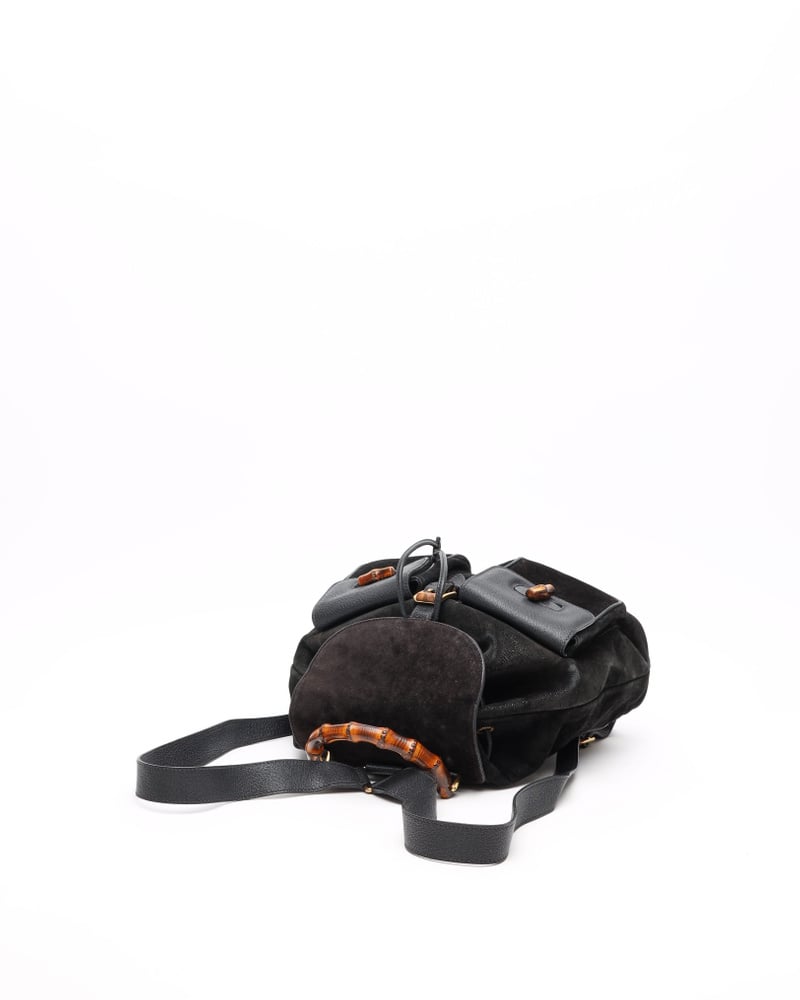 Vintage Gucci Bamboo Suede Backpack - A Retro Tale
