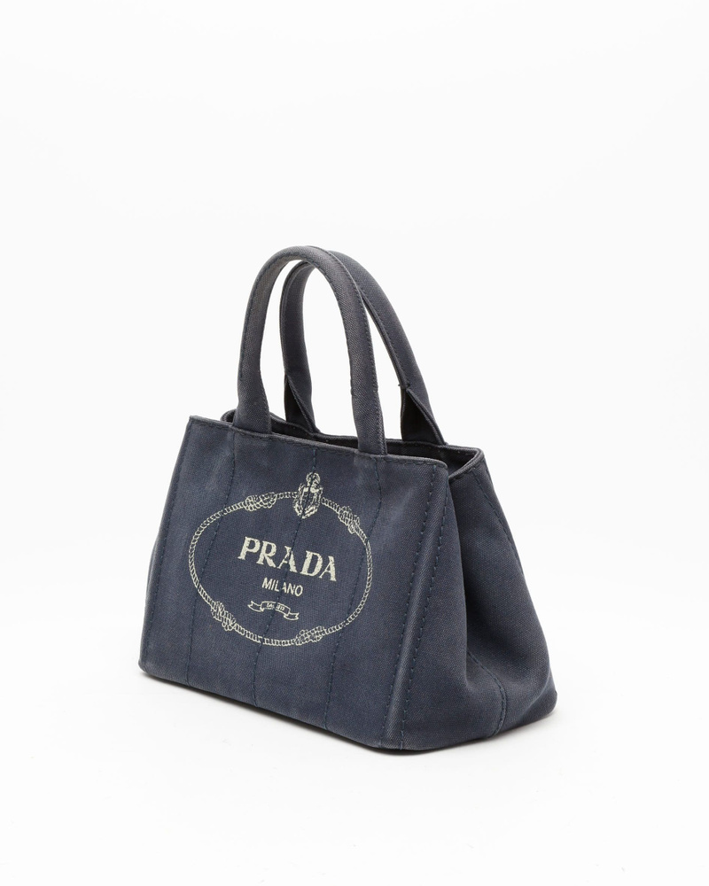 PRADA ダークグレー デニムエコバッグ Vintage Prada Denim Canapa Bag - A Retro Tale
