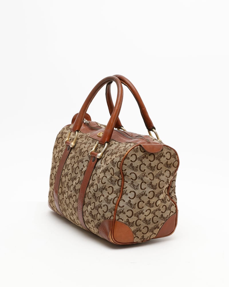 Vintage Céline C Horse Carriage Macadam Boston Bag - A Retro Tale