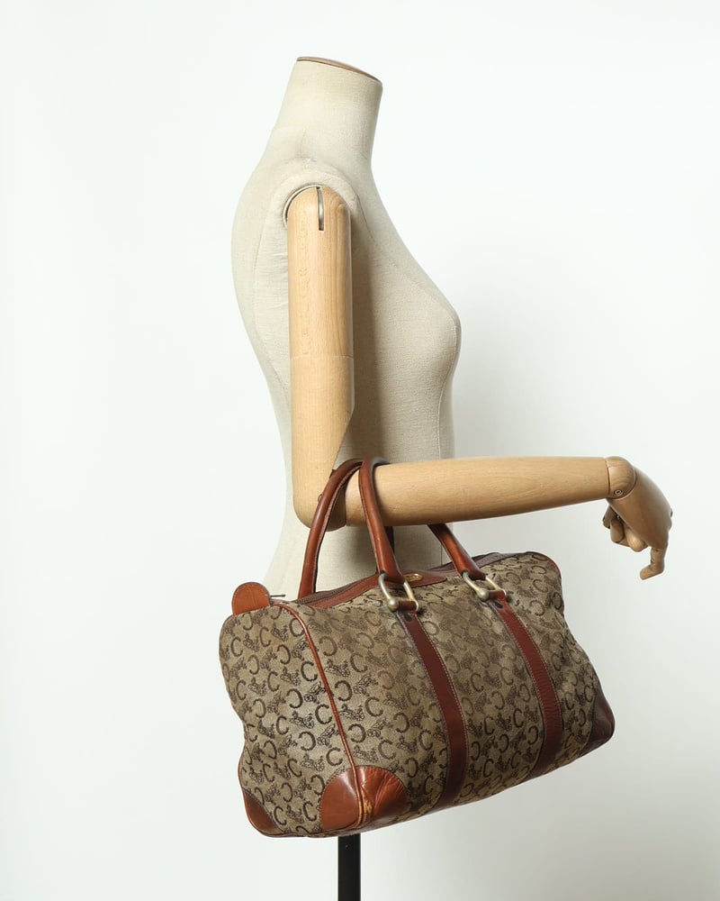 Vintage Céline C Horse Carriage Macadam Boston Bag - A Retro Tale