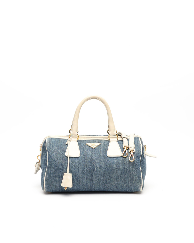Vintage Prada Denim Bauletto Bag - A Retro Tale