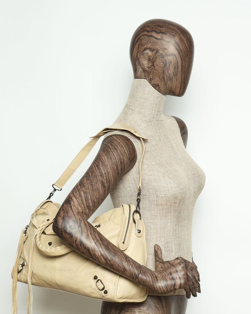 Vintage Balenciaga Perforated Motocross Classic City Bag - A Retro