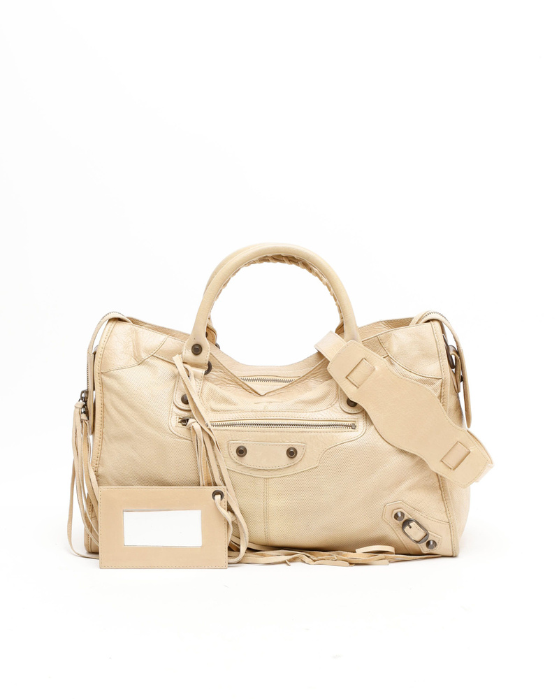 Vintage Balenciaga Perforated Motocross Classic City Bag - A Retro