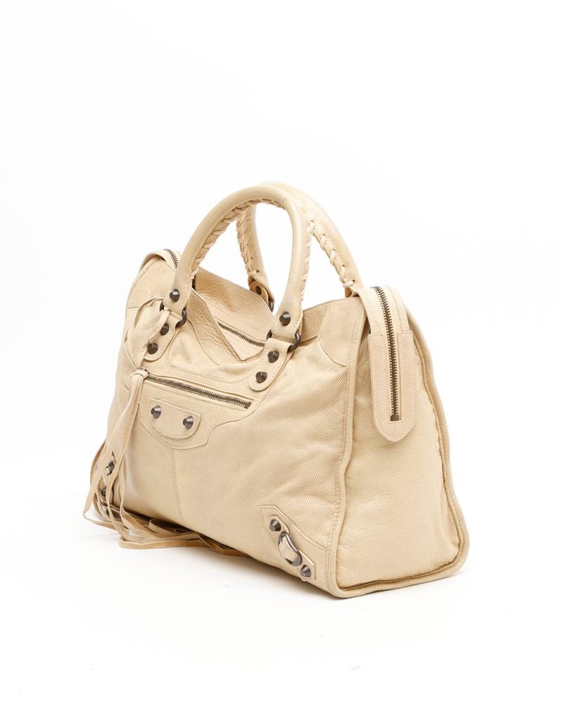 Vintage Balenciaga Perforated Motocross Classic City Bag - A Retro