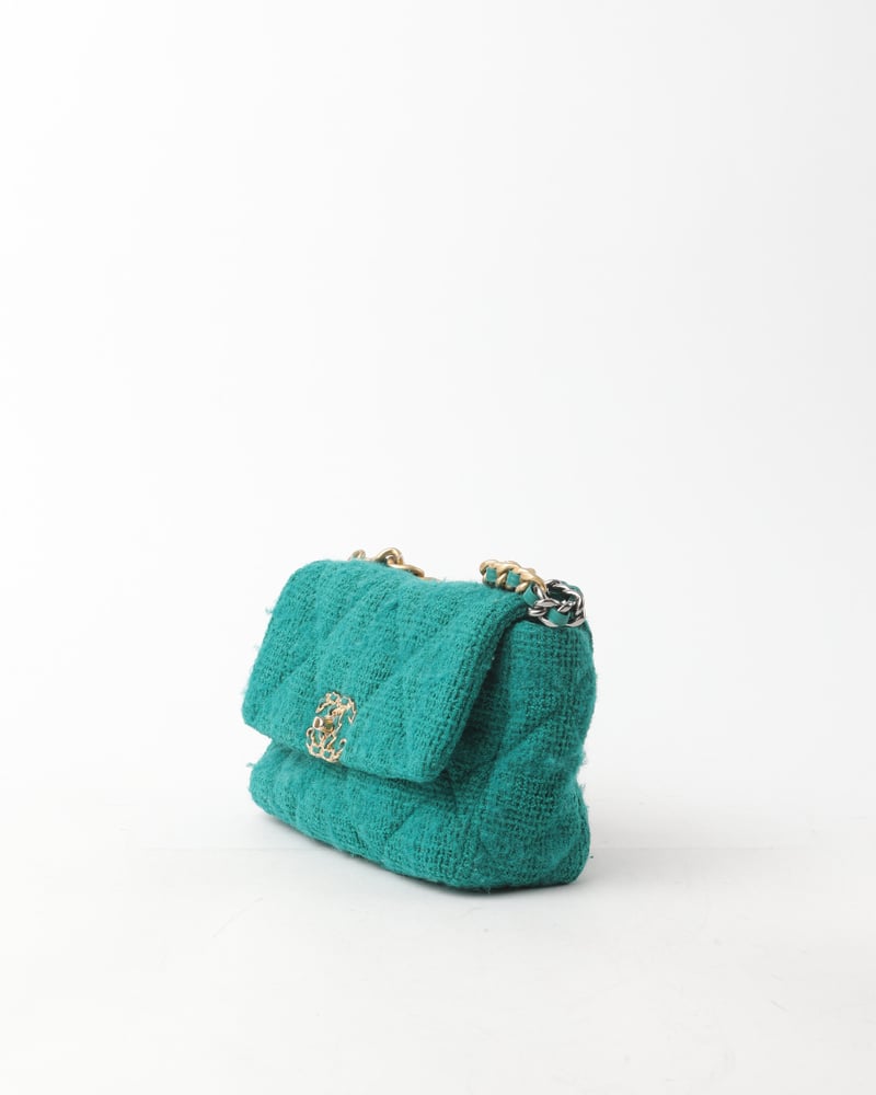Vintage CHANEL Small Tweed 19 Bag - A Retro Tale