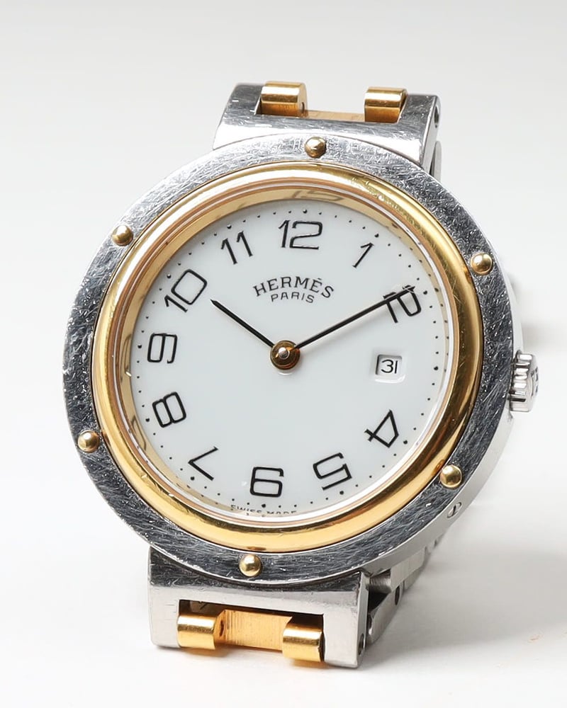 【HERMES】vintage pierce Vintage Hermès Clipper 30mm Full Set Watch - A Retro Tale