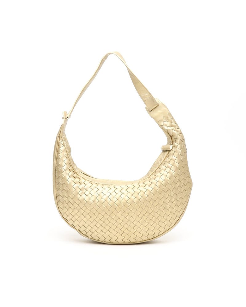 Vintage Bottega Veneta Gold Intrecciato Shoulder Bag - A Retro Tale