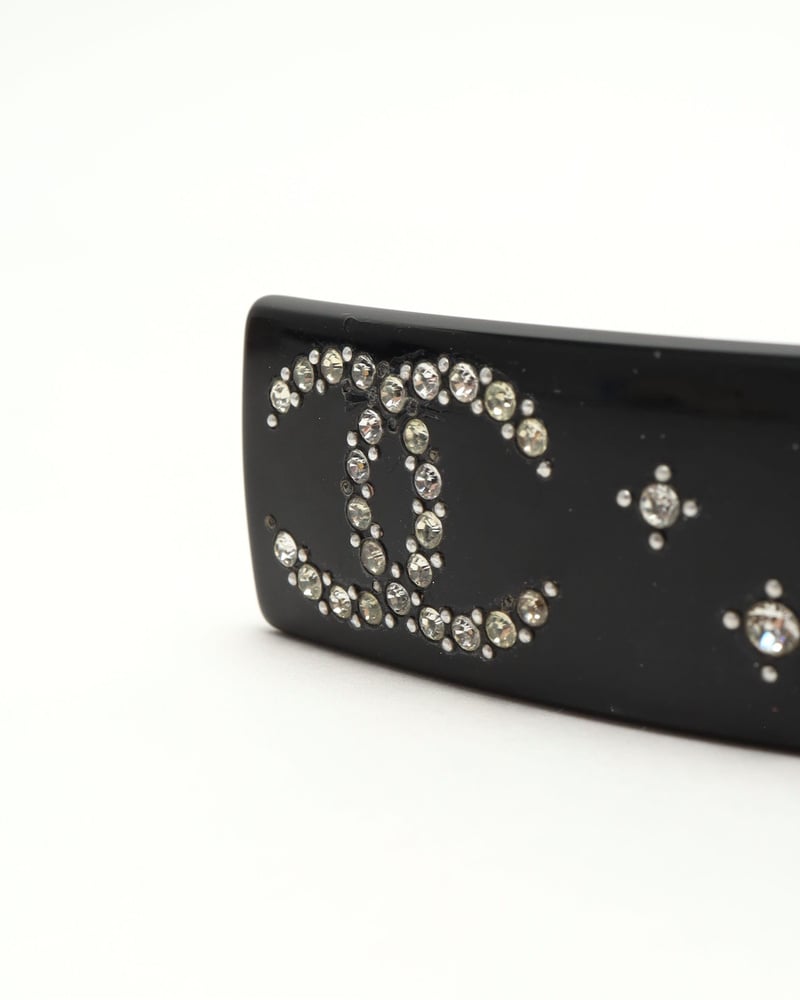 Vintage Chanel CC Logo Rhinestone Hair Clip - A Retro Tale