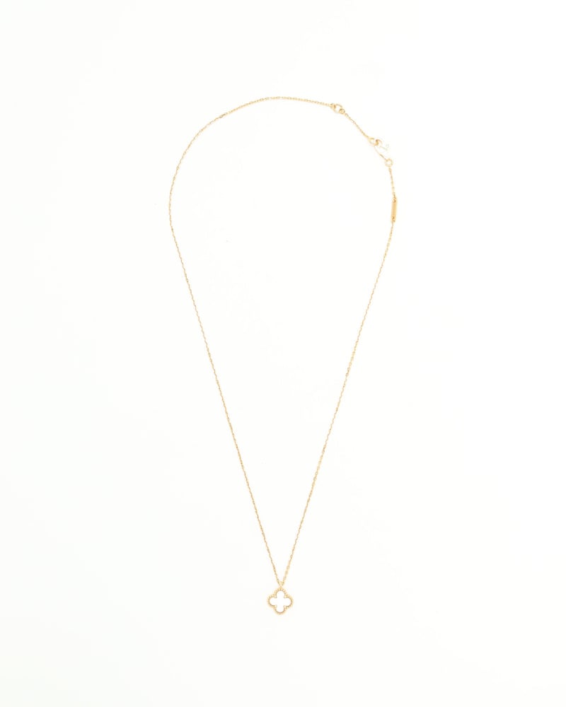 Vintage Van Cleef Arpels Sweet Alhambra Necklace YG MOP A