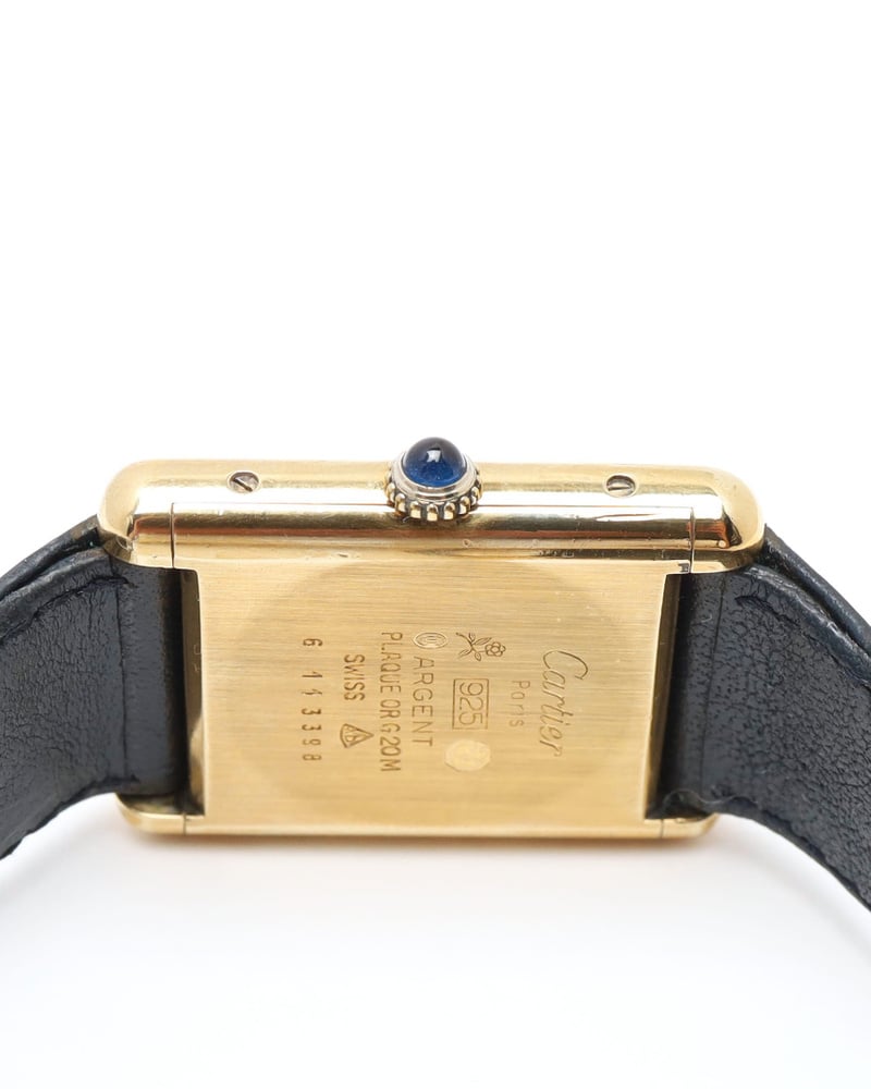 Vintage Cartier Tank Manual 23mm Rare Starry Night Dial Watch - A