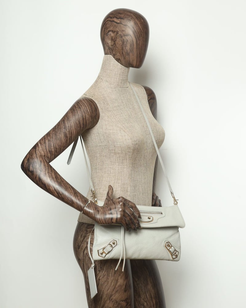 Vintage Balenciaga Motocross Metallic Edge Envelope Clutch Bag - A Vintage Balenciaga Motocross Metallic Edge Envelope Clutch Bag - A