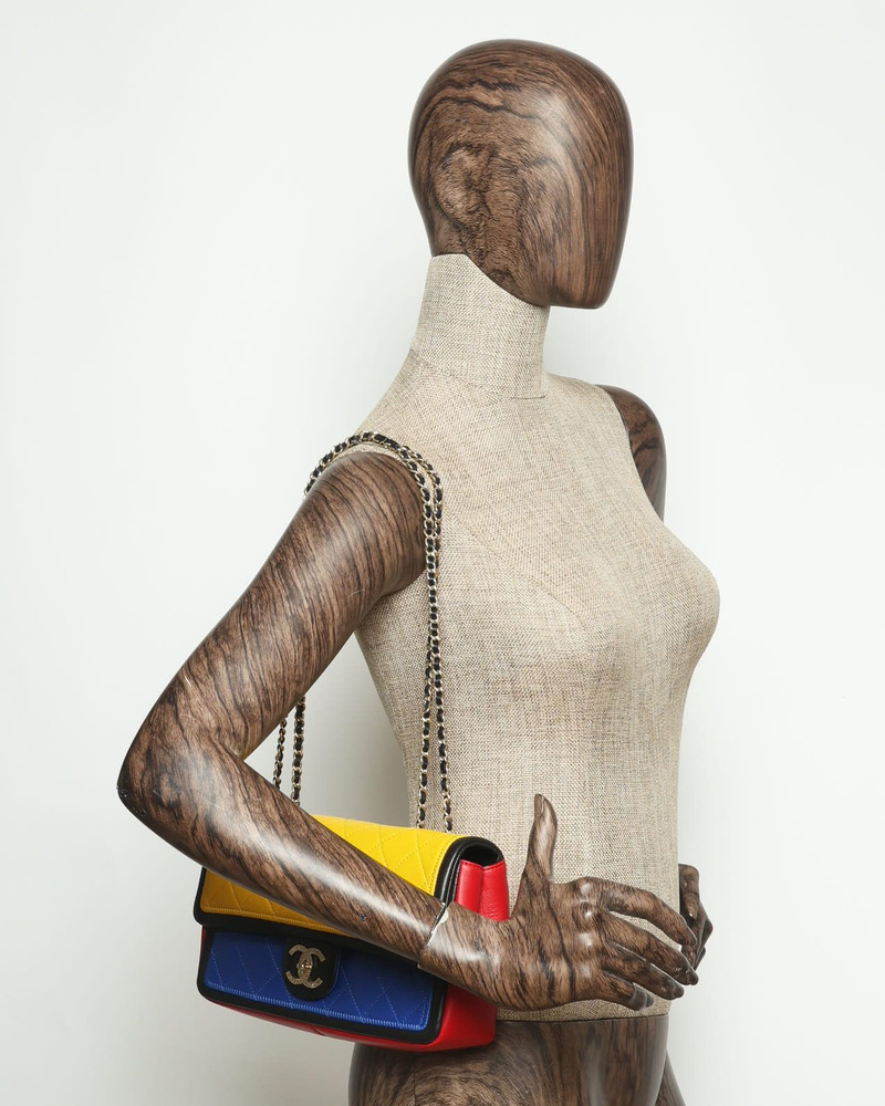 Vintage Chanel Classic Medium Mondrian Single Flap Bag - A Retro Tale