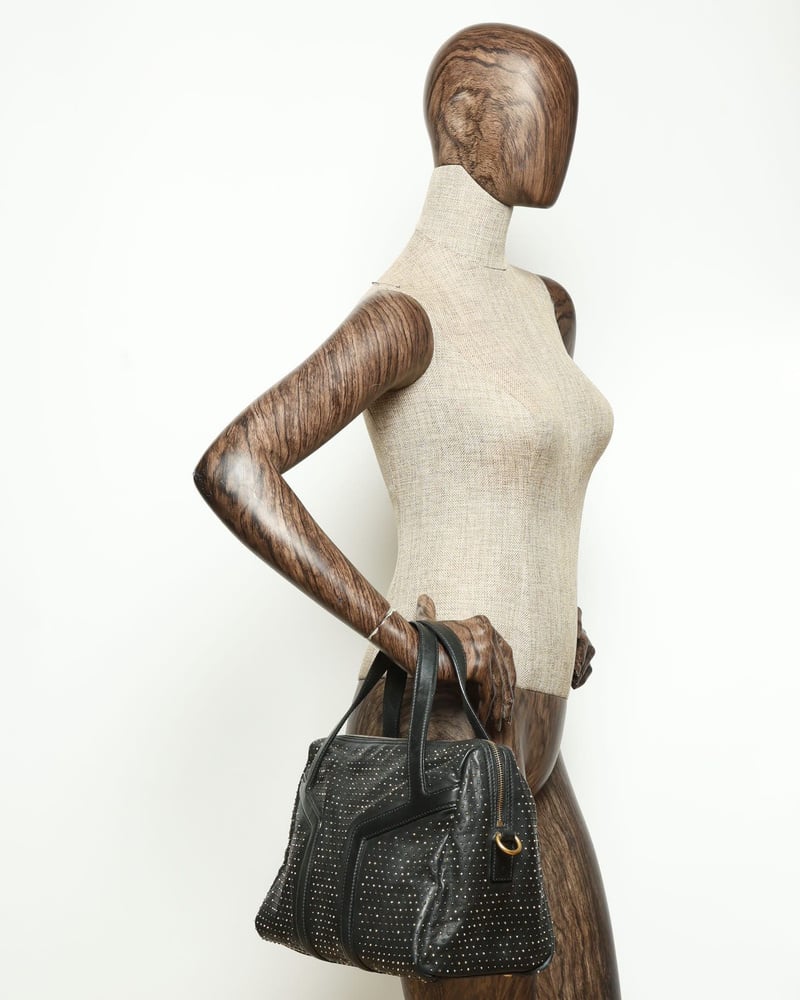Vintage Saint Laurent Studded Y Boston Bag - A Retro Tale