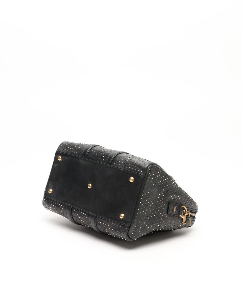 Vintage Saint Laurent Studded Y Boston Bag - A Retro Tale