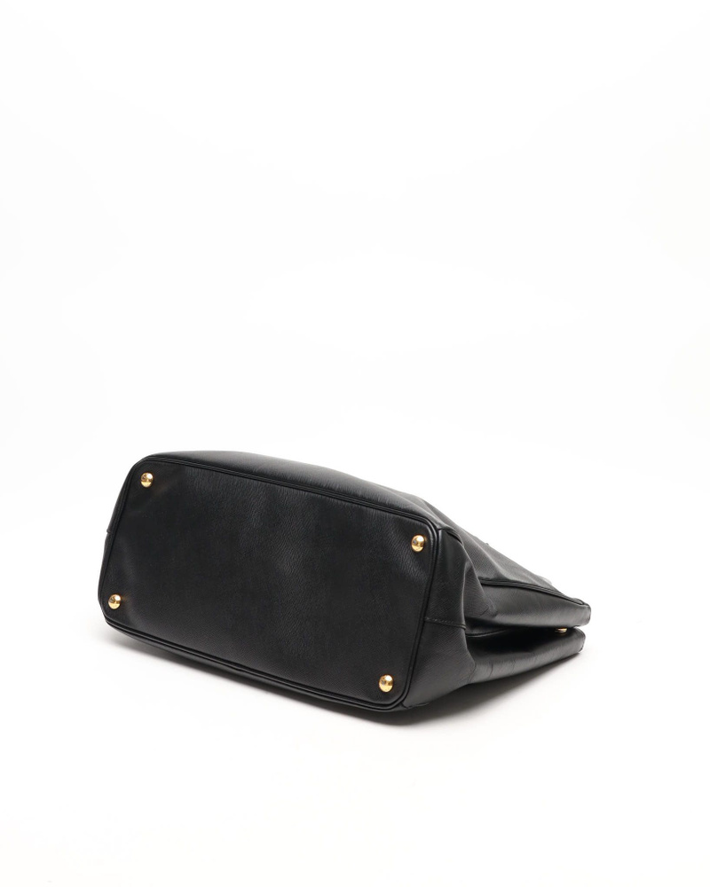 バッグ Prada Black Leather Elegant Vintage Tote Prada Black Crinkle Nappa Leather Large Tote Bag - 1BG460 | eBay