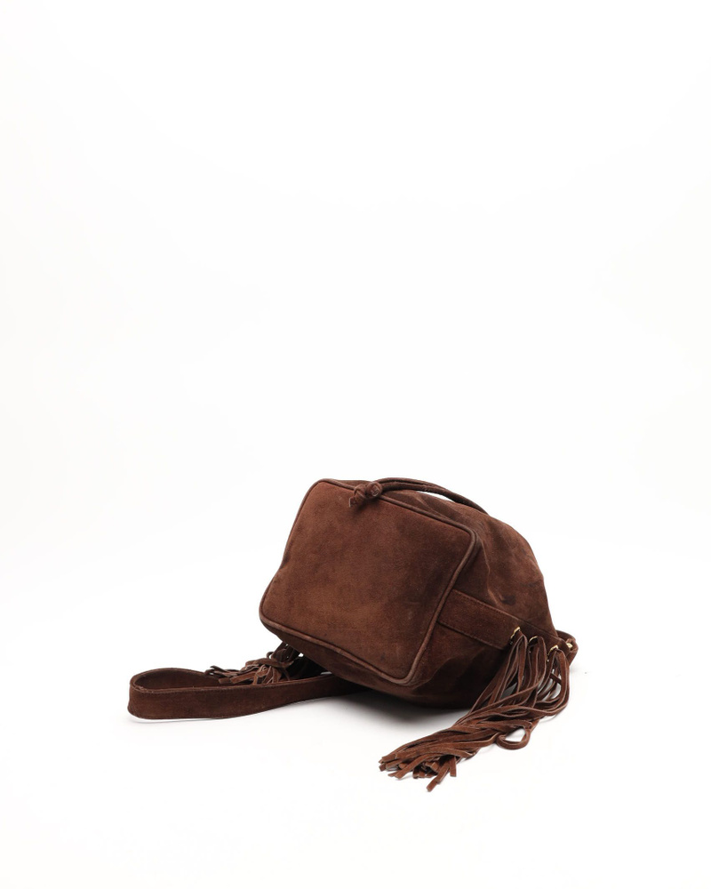 Vintage Chanel Suede Fringe CC Bucket Bag A Retro Tale