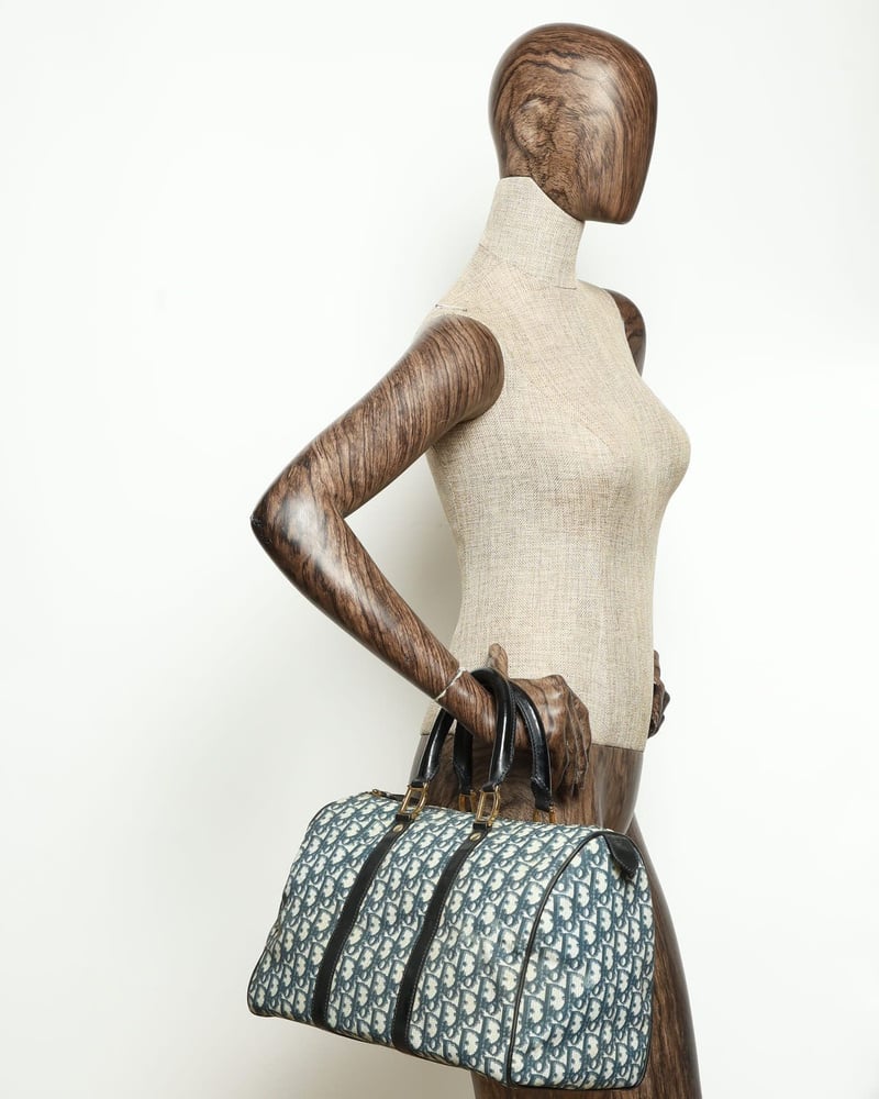 Vintage Christian Dior Oblique Boston Bag - A Retro Tale