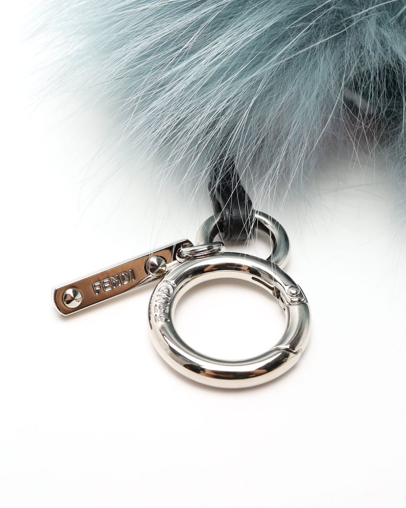 Vintage Fendi Fox Mink Fur Vitello Flamingo Mini Bag Bug Charm A