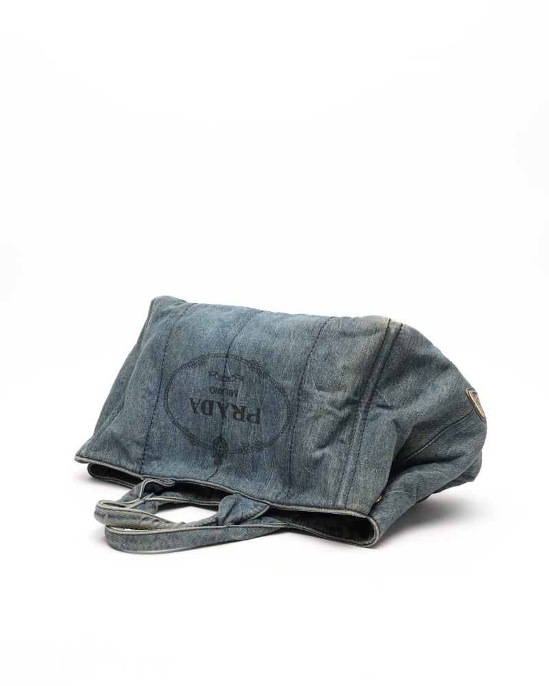 Vintage Prada Large Denim Canapa Bag - A Retro Tale