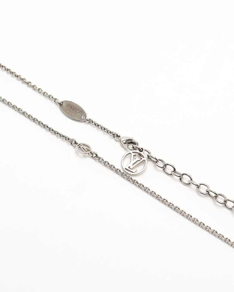 Vintage Louis Vuitton Essential V Necklace Silver - A Retro Tale