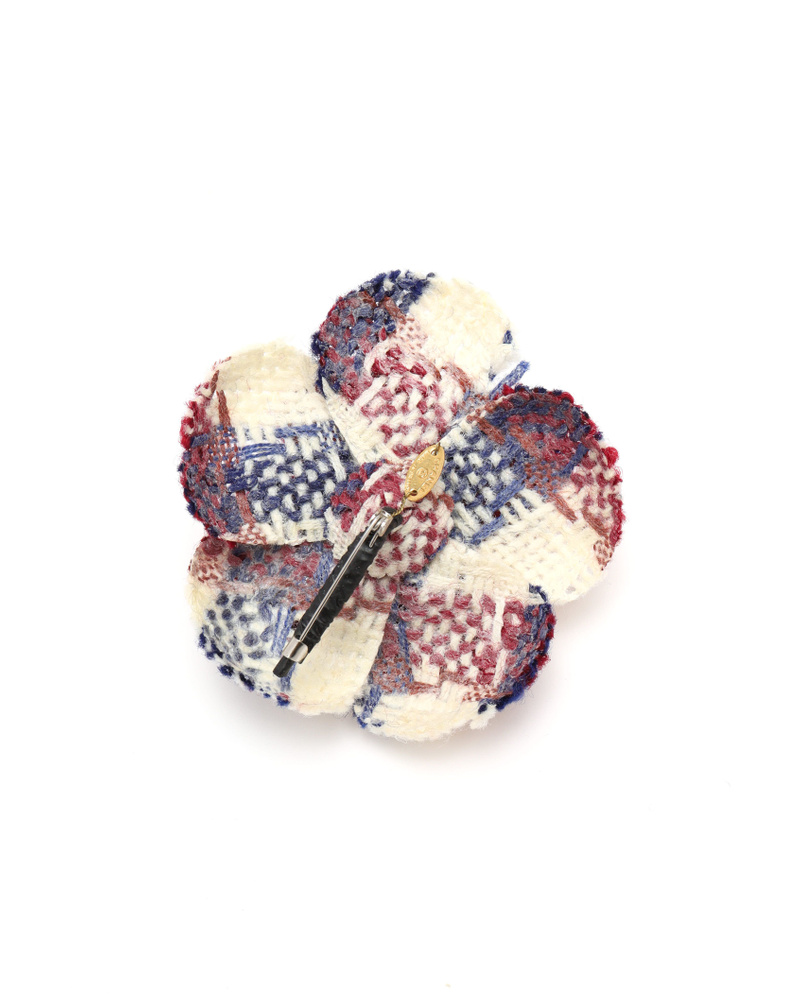 CHANEL denim Camelia Brooch Corsage Accessories blue