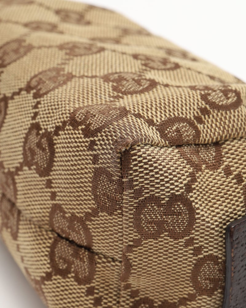 バッグ Gucci GG Canvas Logo Vintage Pouch Vintage Gucci Canvas and Leather Pouch - A Retro Tale - 839-27703