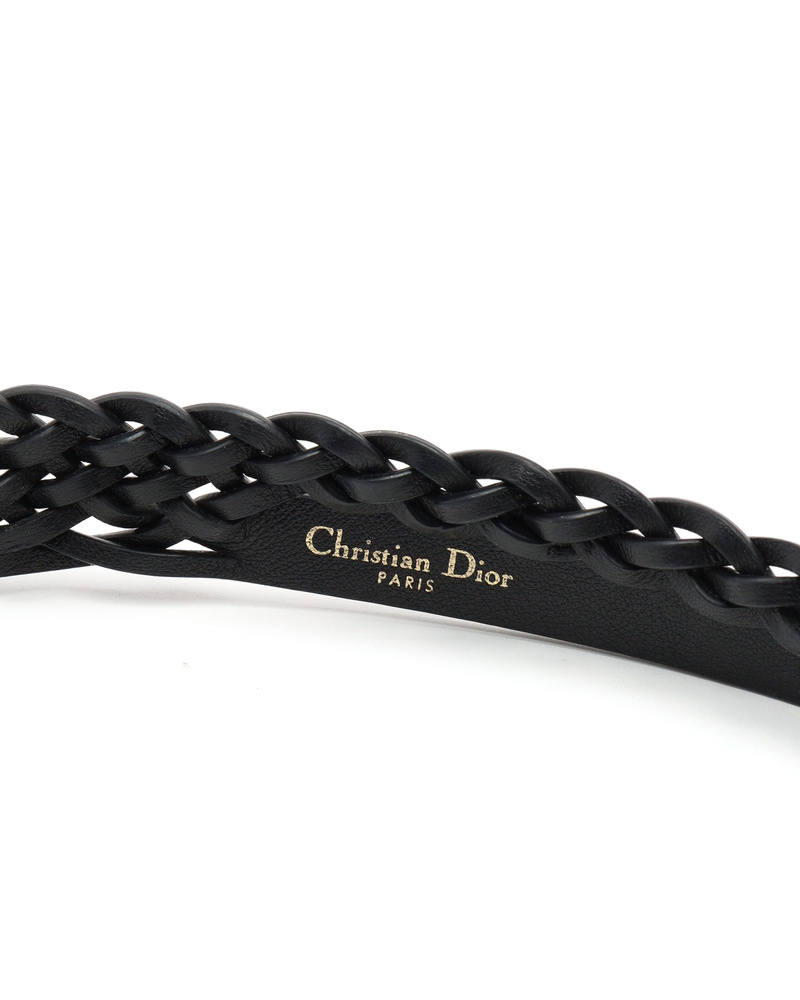 New Christian Dior logo belt size 80 NO BOX CHRISTIAN DIOR EMBROIDERED CANVAS SIGNATURE LOGO BELT (80  main image 3
