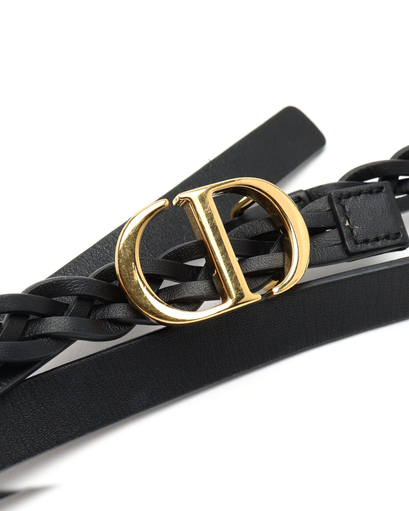 New Christian Dior logo belt size 80 NO BOX CHRISTIAN DIOR EMBROIDERED CANVAS SIGNATURE LOGO BELT (80  main image 2