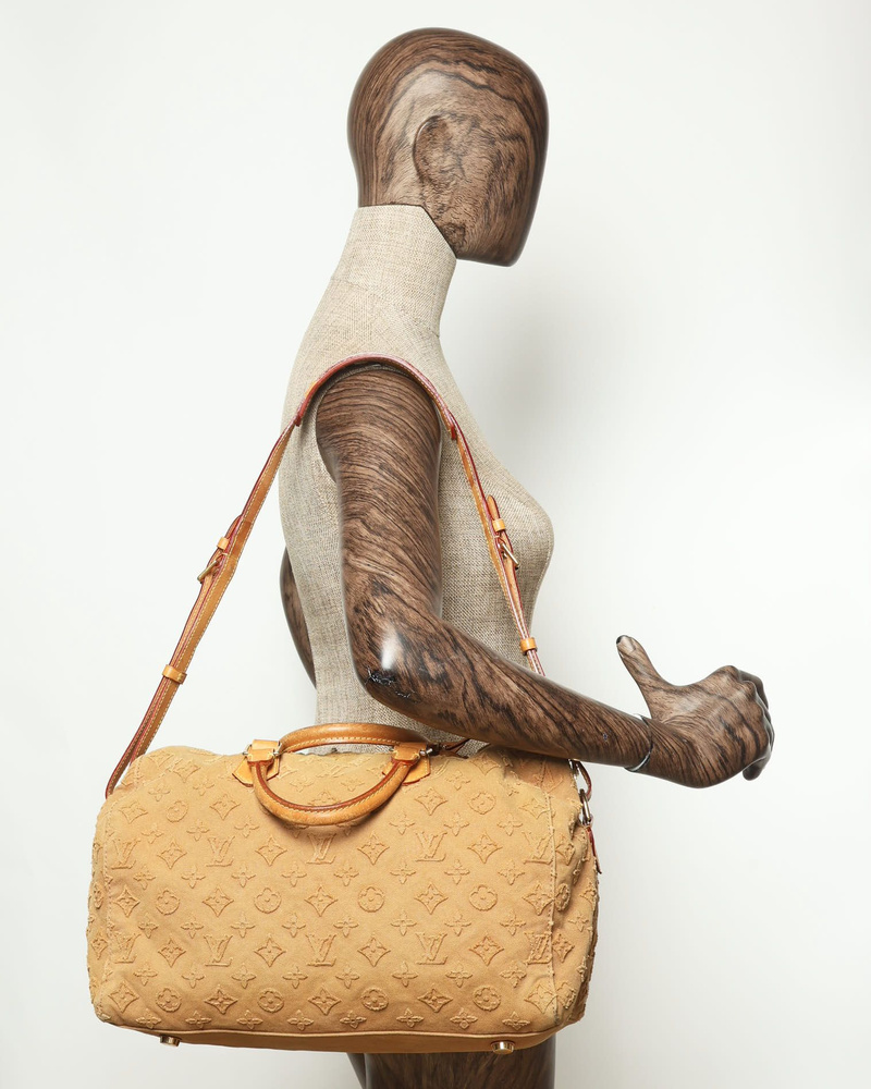 Vintage Louis Vuitton Monogram Denim Stone Speedy 35 Bag - WZ575558