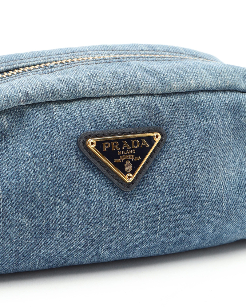 Vintage Prada Denim Toiletry Pouch - A3917007
