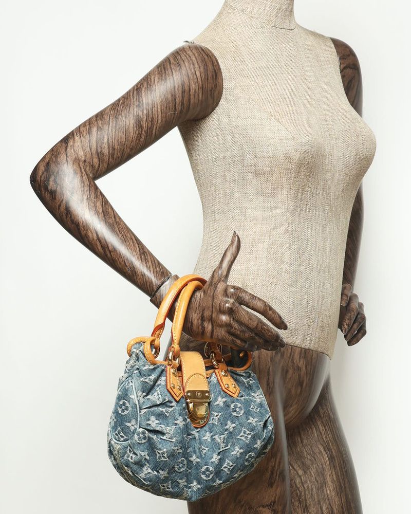 Vintage Louis Vuitton Monogram Denim Pleaty Handbag - 840-30498