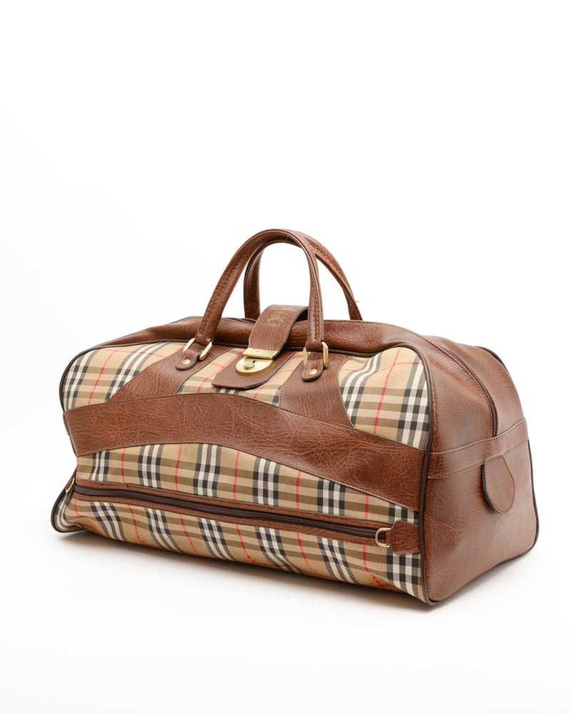 Vintage Burberry Nova Check Boston Weekend Bag - 841-40627