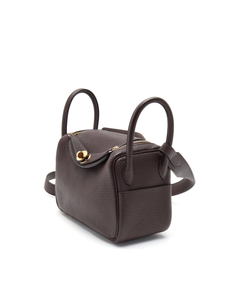 Vintage Hermès Mini Lindy 20 Rouge Sellier Clemence Taurillon Bag