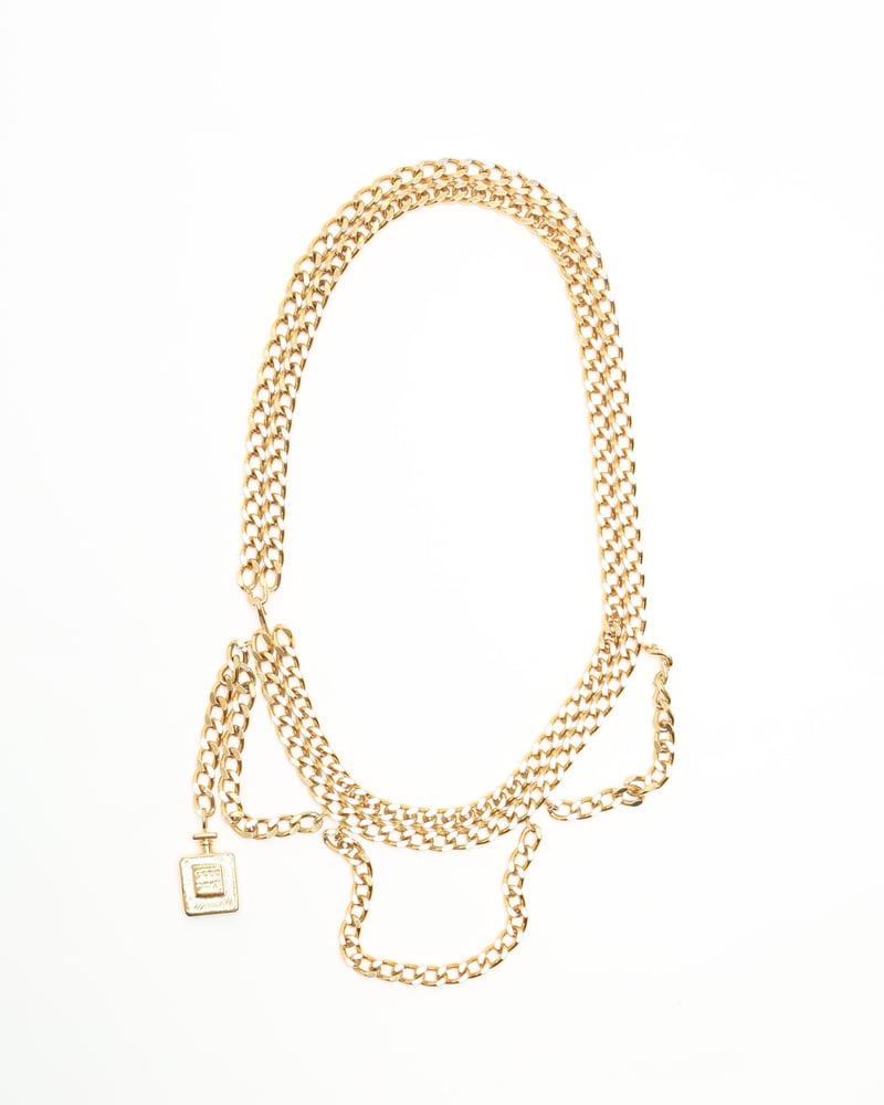 Vintage Chanel Perfume Bottles 3-Row Chain Belt - WZ590679
