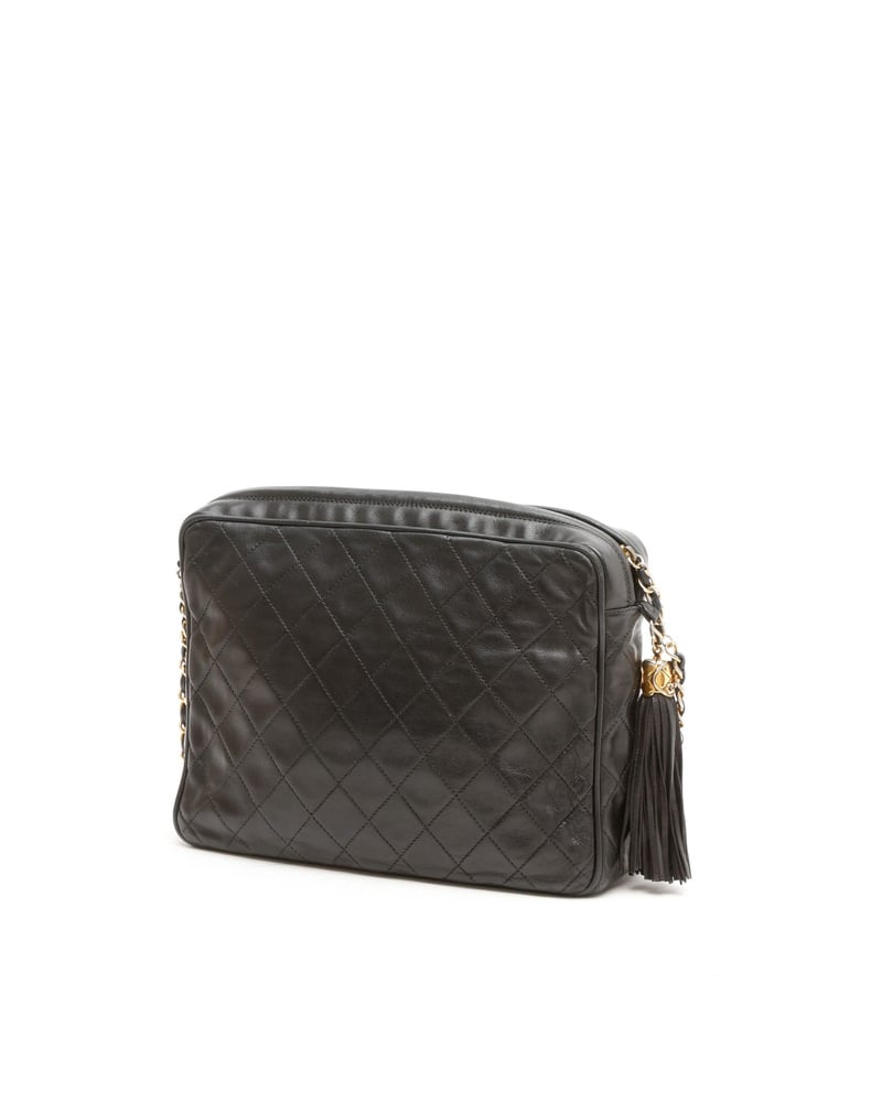 Vintage Chanel Lambskin Quilted CC Tassel Camera Bag - 848-21506