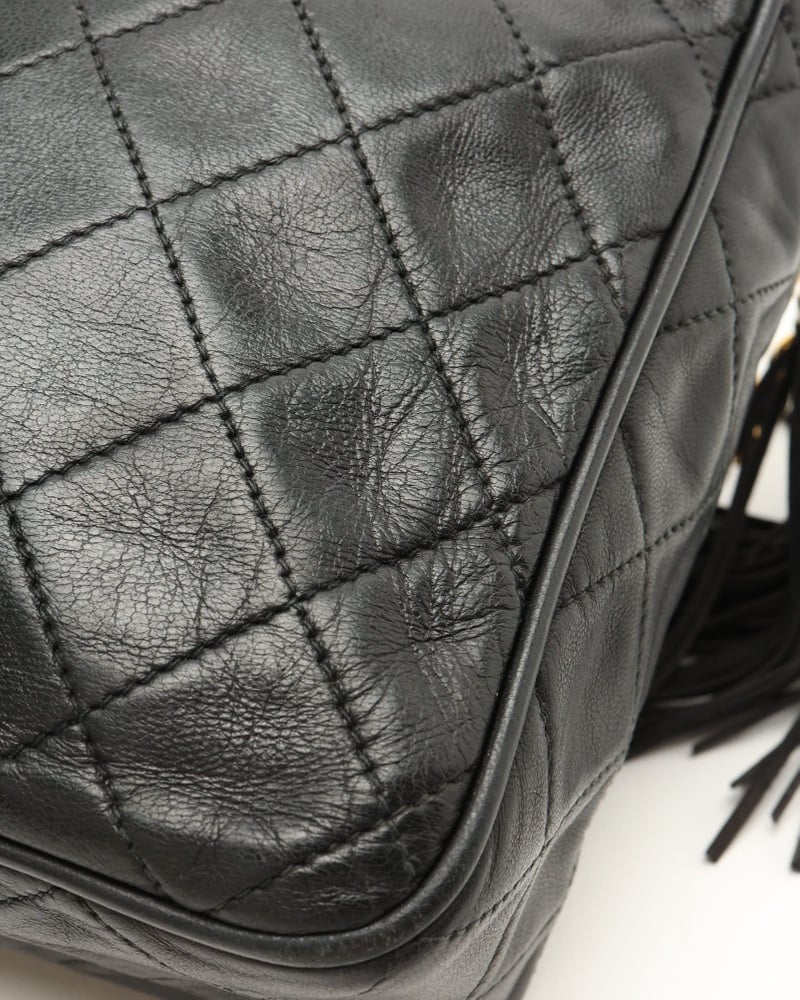 Vintage Chanel Lambskin Quilted CC Tassel Camera Bag - 848-21506