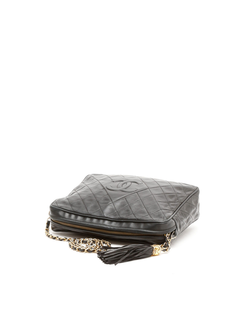 Vintage Chanel Lambskin Quilted CC Tassel Camera Bag - 848-21506