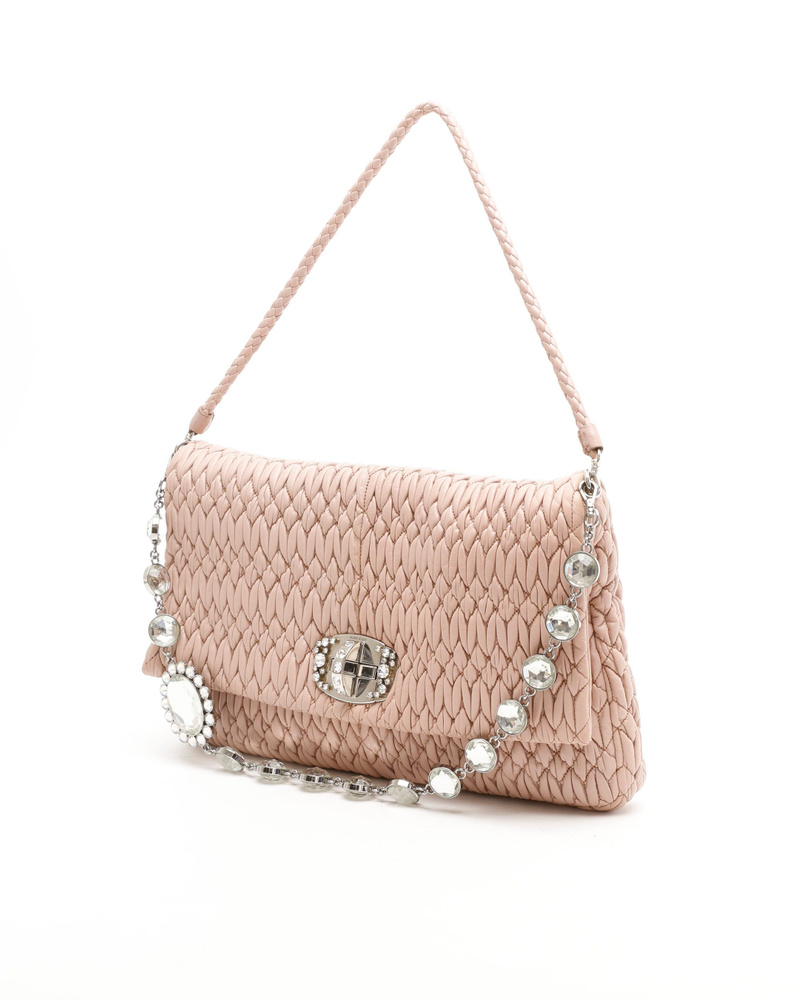 Vintage MIU MIU Large Crystal Cloqué Shoulder Bag - 849-31154 - A