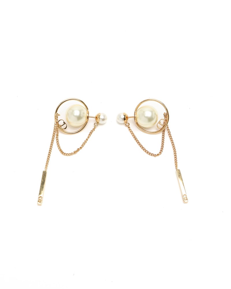 Vintage Christian Dior Pearl Tribales Earrings - 853-31176